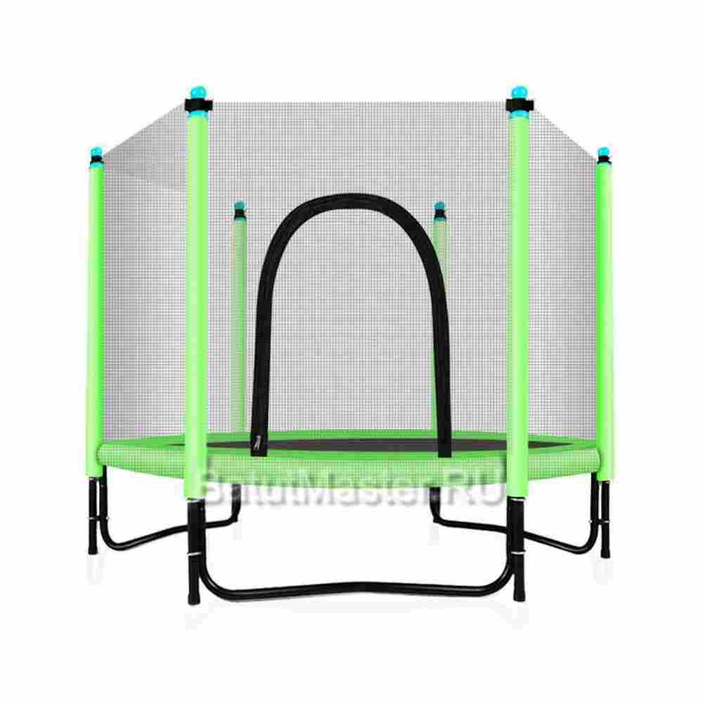 Батут с сеткой, диаметр 5 фт, зеленый