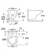 Биде Grohe Bau Ceramic 39433000 подвесное Альпин-белое