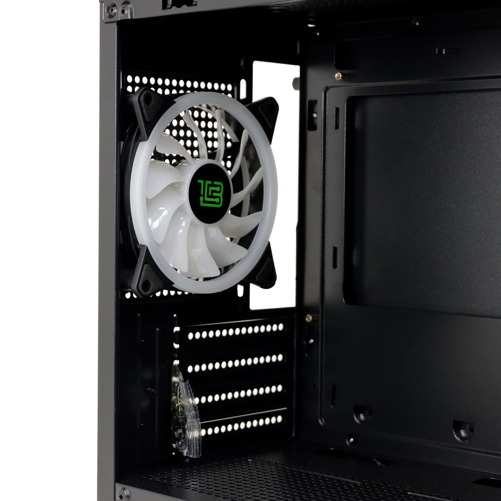 Корпус BaseTech eXtreme GFX-06, Без БП, mATX, чёрный, 4xARGB FAN, 2xUSB2, 1xUSB3, бок: закалённое стекло (BT-GFX-06-MESH-4F-ARGB)