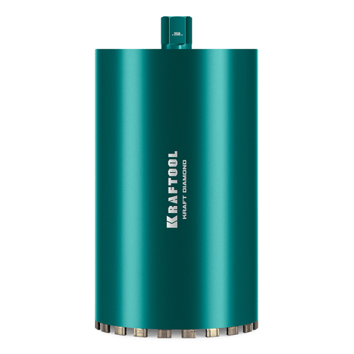 KRAFTOOL DIAMOND 250 мм (450 мм, 1 1/4″, лазерная сварка, сухое сверление с микроударом), алмазная коронка по железобетону (29825-250)