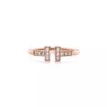 Кольцо из розового золота с бриллиантами 💎Tiffany T, В наличии