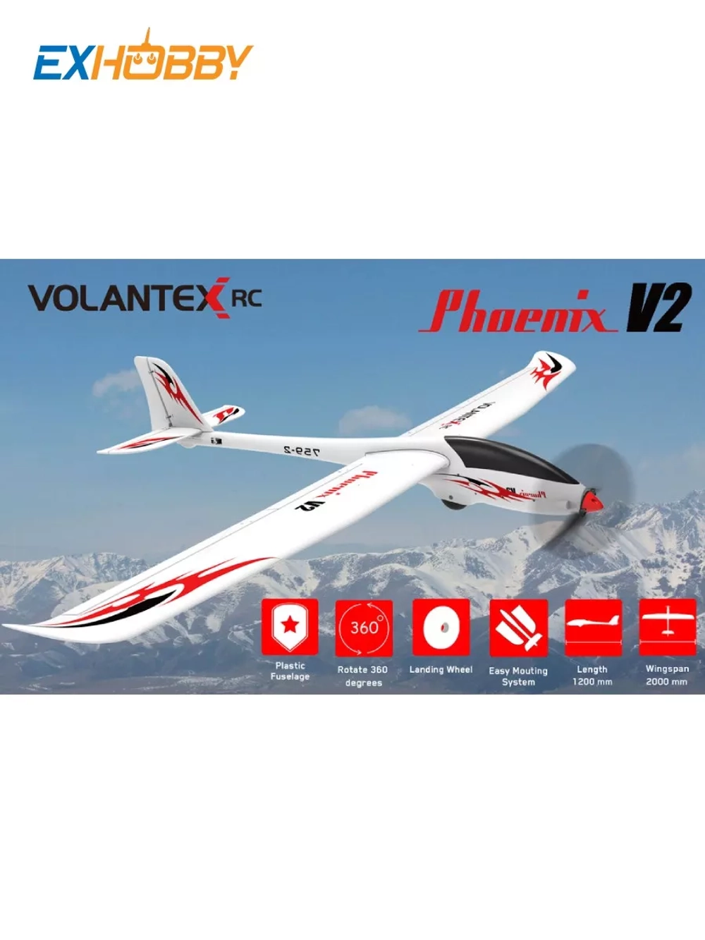Радиоуправляемый планер Phoenix V2 RTF