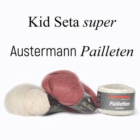 НАБОР: 2 мотка SEAM Kid Seta super, 1 моток Austermann Pailletten