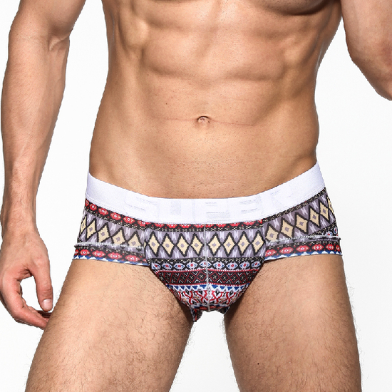 Мужские трусы брифы с разноцветным принтом Superbody Silky Ice