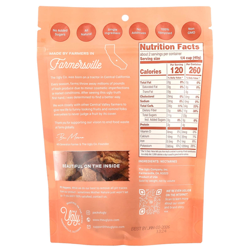 Hello! I'm Ugly, Сухофрукты, нарезанные нектарины, 85 г (3 унции)