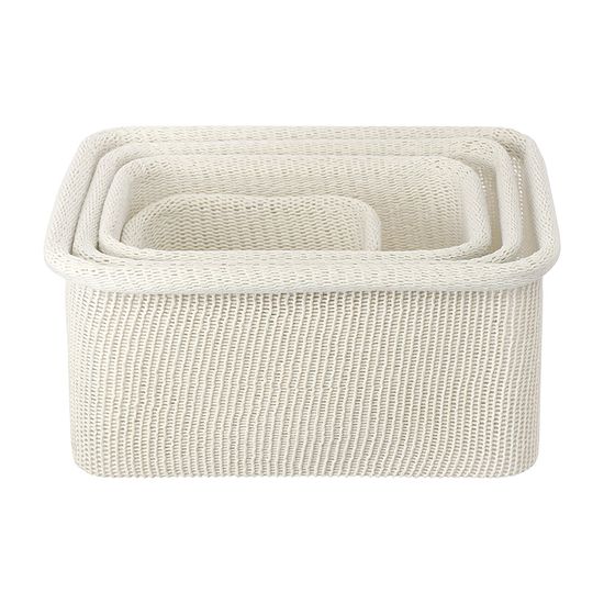 Набор из 4-х корзин для хранения sustainable collection, молочный