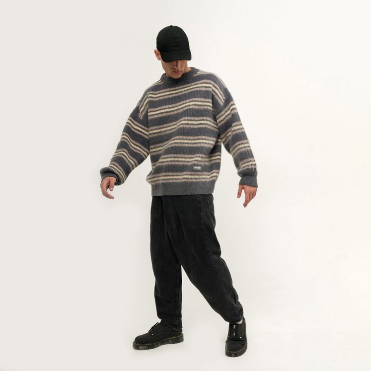 Свитер КУЛЬТУРА Furry stripes, серый