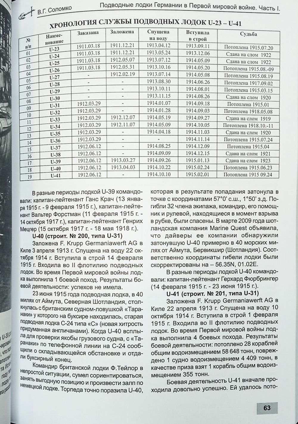 Подводные лодки Германии в Первой мировой войне. Часть I. Крейсерские подводные лодки (1906-1918 гг.) (у)
