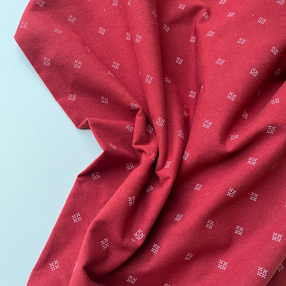 Фланель Ромбы на красном