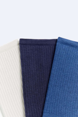 ZARA НАБОР ИЗ ТРЕХ ПАР НОСКОВ, РАЗНОЦВЕТНЫЙ