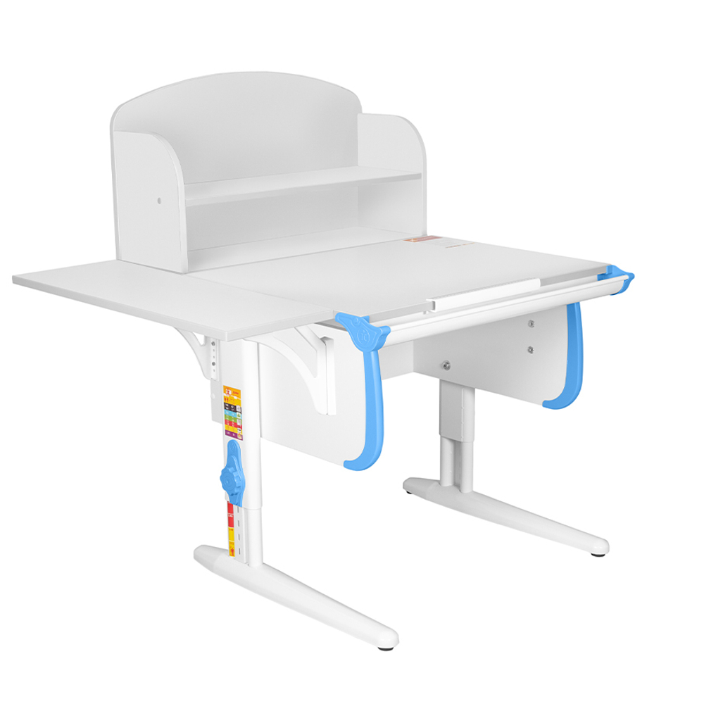 Растущая парта Дэми СУТ 24 с задней закрытой полкой СУТ.34.360 и боковой полкой СУТ.24.230 (1020×880 мм)