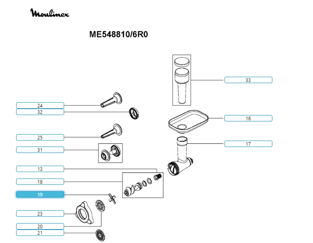 Нож для мясорубки Moulinex ME546810 и ME5488 - MS-651329