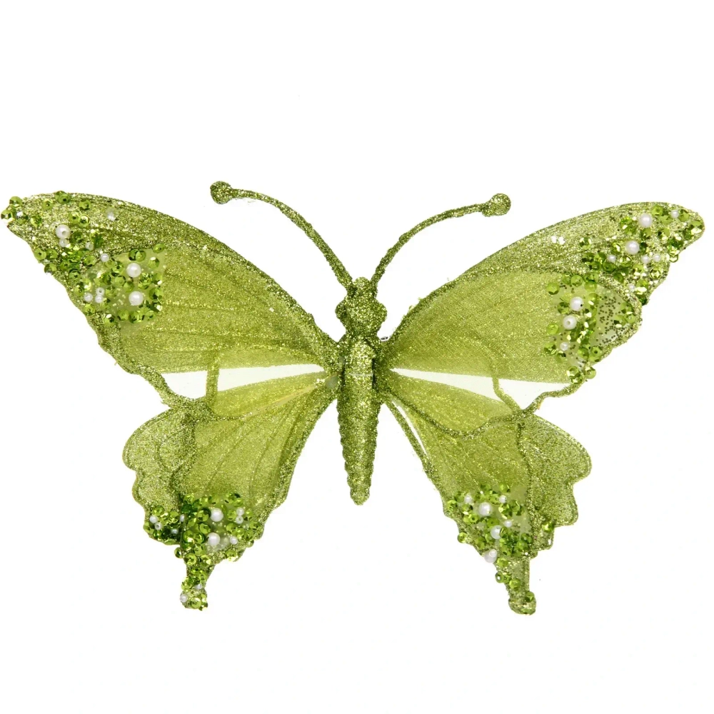 Украшение новогоднее «Бабочка - Изящный полет» 24.5*9*17 см, Салатовый