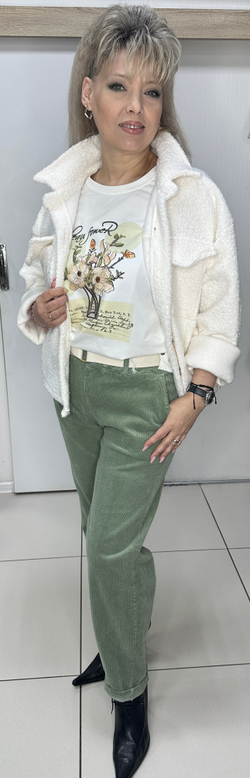 Белый буклированный итальянский жакет