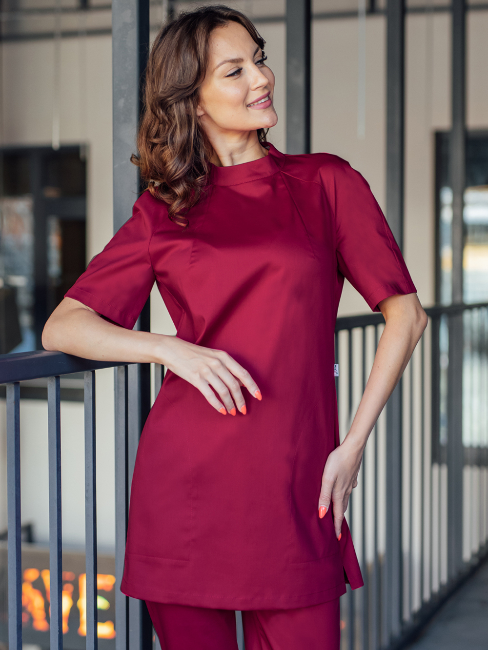 Костюм медицинский женский Бл-356+Б-122 ткань клеон экстра