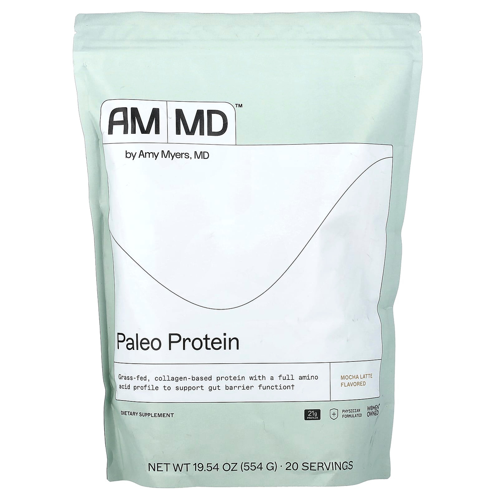 Amy Myers MD, Paleo Protein, мокко латте, 554 г (19,54 унции)