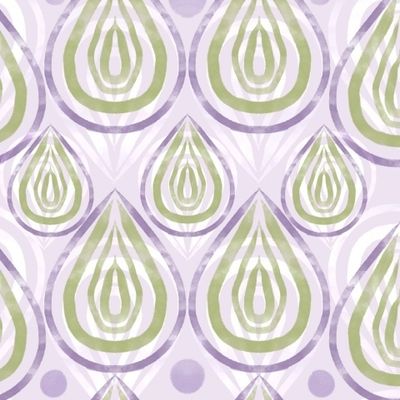 Акварельные узоры на бледно сиреневом фоне