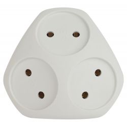 Разветвитель электрический ЭРА SPx-3-W на 3 розетки без заземления 10А белый