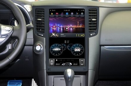 Магнитола для Infiniti G35, G25, G37 2006-2013 - Carmedia ZF-1820-Q6 в стиле "Тесла" монитор 13.6" на Android 11, 8/128Гб, CarPlay, 4G SIM-слот