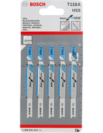 Пилки для лобзика по металлу T118 А HSS BOSCH 2608631013