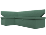 Диван кухонный угловой Омура левый угол, Амур 11 зеленый, Рогожка, 125897L