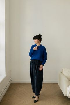 Джемпер Л.Т., 100% шерсть ягнёнка, цвет сапфир.