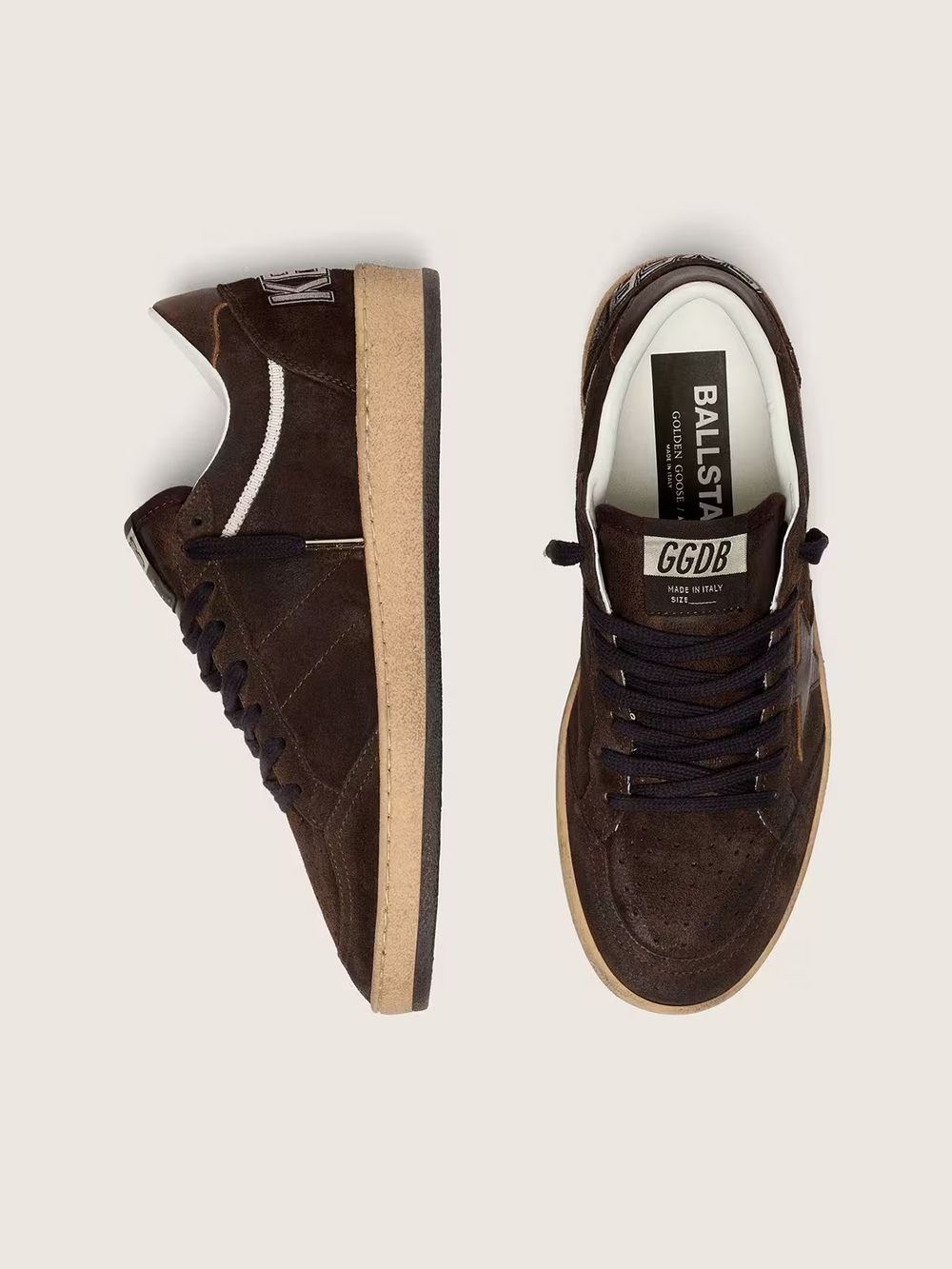Men's Ball Star in brown suede with brown leather star