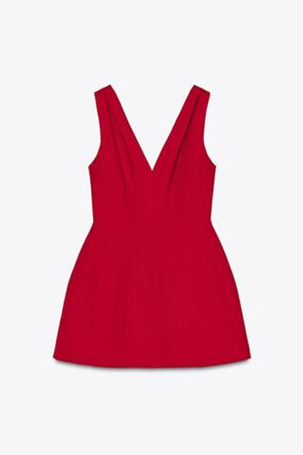 ZARA КОРОТКОЕ ПЛАТЬЕ ОБЪЕМНОГО КРОЯ ИЗ КОЛЛЕКЦИИ ZW, КРАСНЫЙ