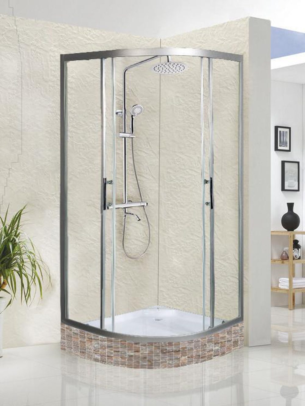 Душевое ограждение WeltWasser  WW500 С  90/189  900х900х1890 мм Душевое ограждение без поддона 10000004084 четверть круга