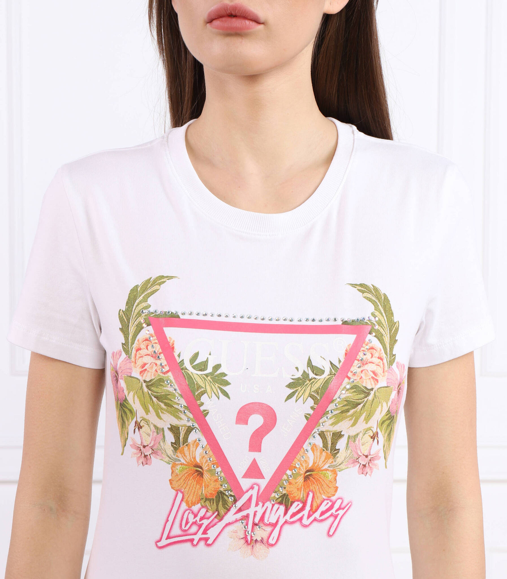 футболка triangle flowers GUESS - белый(W3GI41 J1314)
