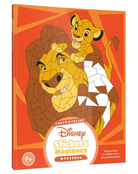 Hachette  раскраска по номерам  DISNEY - Mes stickers magiques - Mystères (7+) - Chats et félins