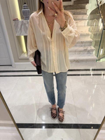 Блуза из вискозы со вставками прозрачными