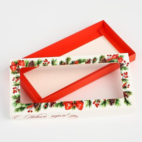 Коробка для шоколада «Новогодняя ботаника», с окном