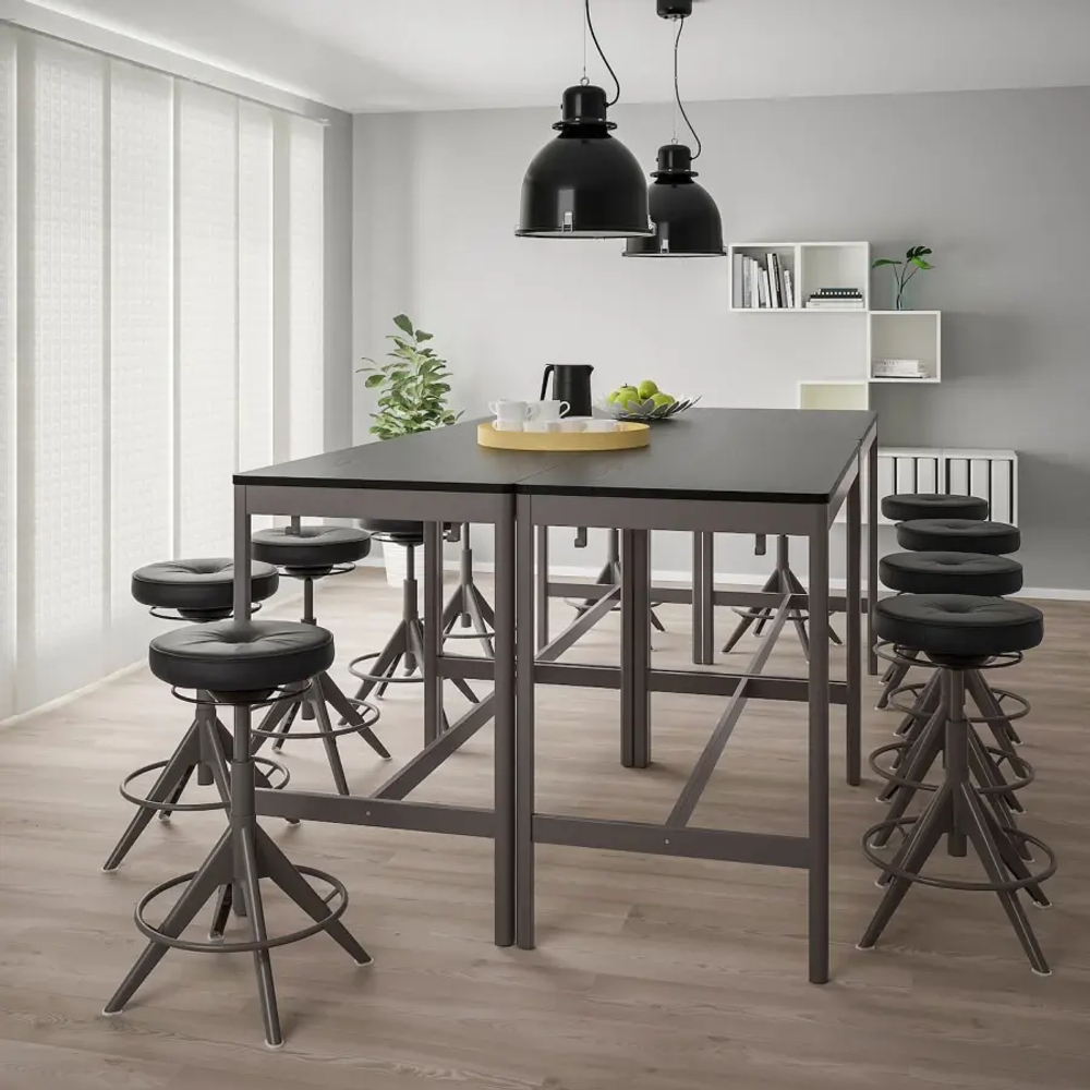Письменный стол - IKEA IDÅSEN, 140х70 см, темно-серый/черный, ИДОСЕН ИКЕА