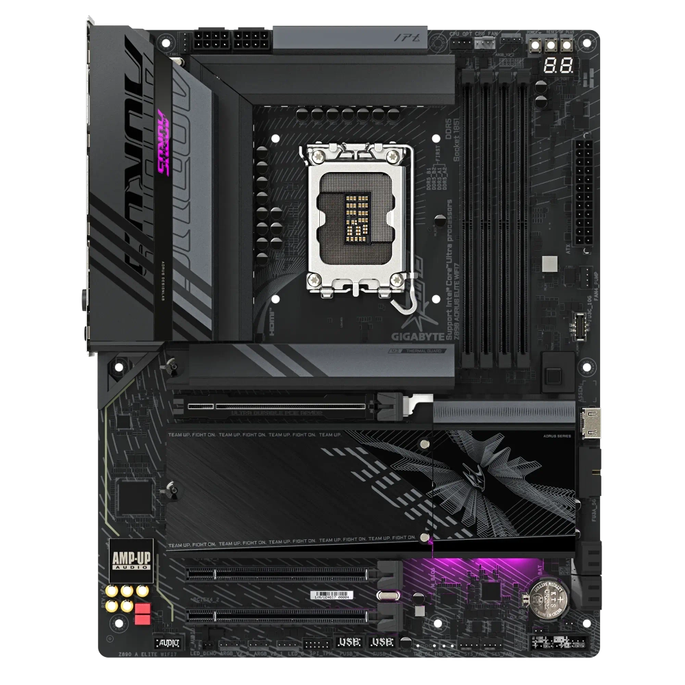 Материнская плата GIGABYTE Z890 A ELITE WIFI7, LGA1851, Z890, 4xDDR5, PCIe5.0, DP+USB4, 4xM.2, ATX