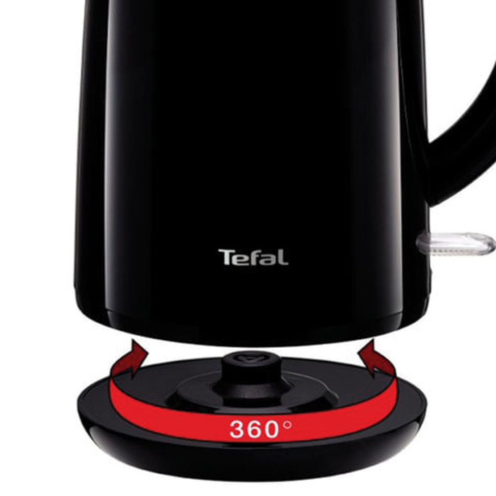 Чайник TEFAL KO260830, 1,7 л, 2150 Вт, закрытый нагревательный элемент, пластик, металл, черный