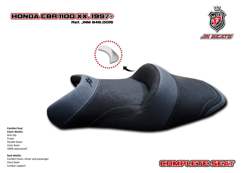Honda CBR1100XX BlackBird JN-Europe сиденье Комфорт из поролона &quot;с памятью&quot; + вискоза