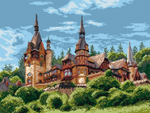 "Замок в Румынии"-1899 канва с рисунком