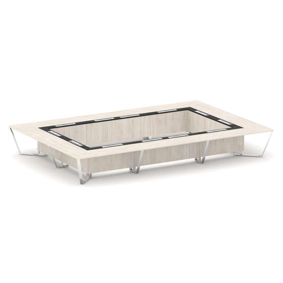 Steel Meet Стол переговорный прямоугольный MM-PR.B.SP-26K2 Денвер Светлый/Графит Глянец/Нержавеющая