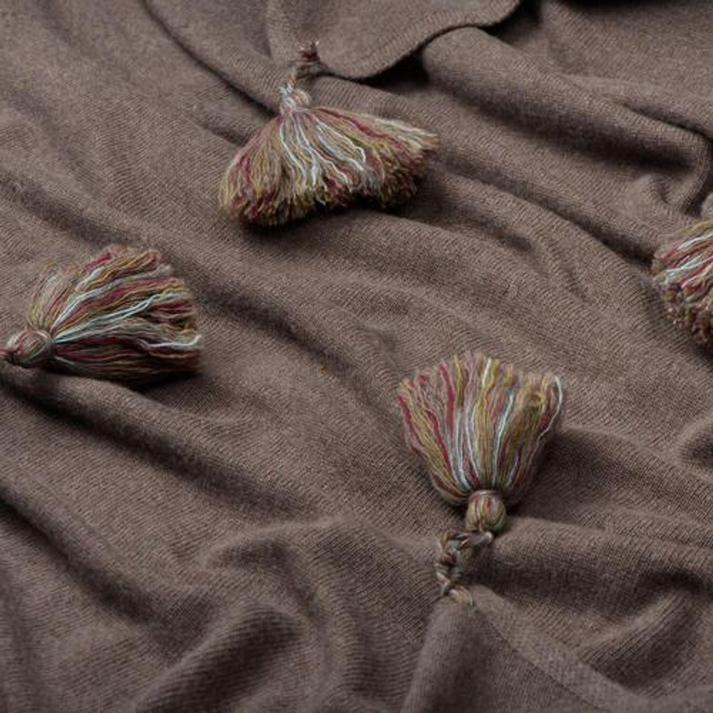 Плед-палантин GRACE Rene Real шоколадный меланж 110x170 см