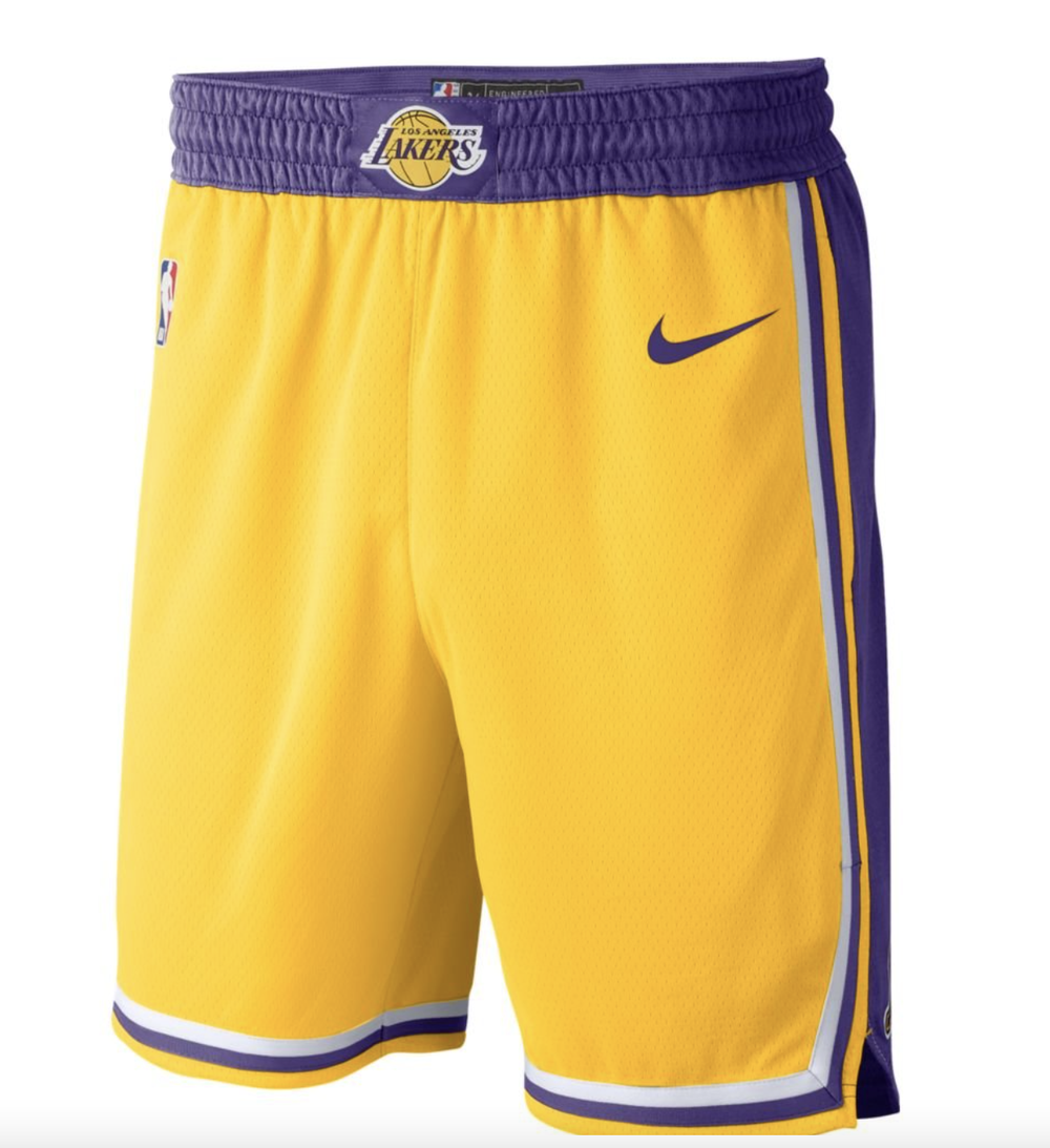 Шорты Nike NBA Los Angeles Lakers Swingman Road Short Yellow