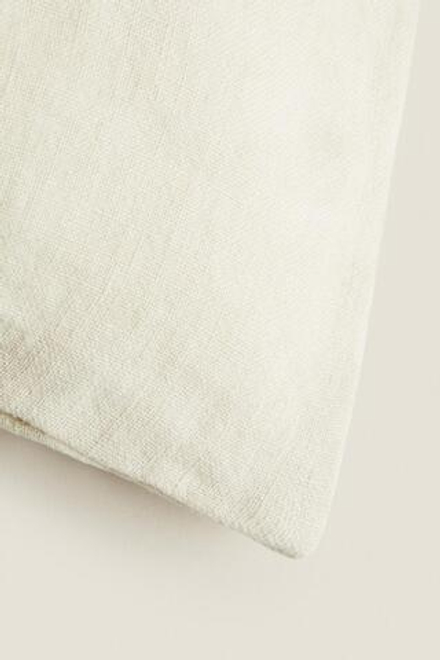 ZARA HOME ЛЬНЯНОЙ ЧЕХОЛ ДЛЯ ДЕКОРАТИВНОЙ ПОДУШКИ, КРЕМОВЫЙ
