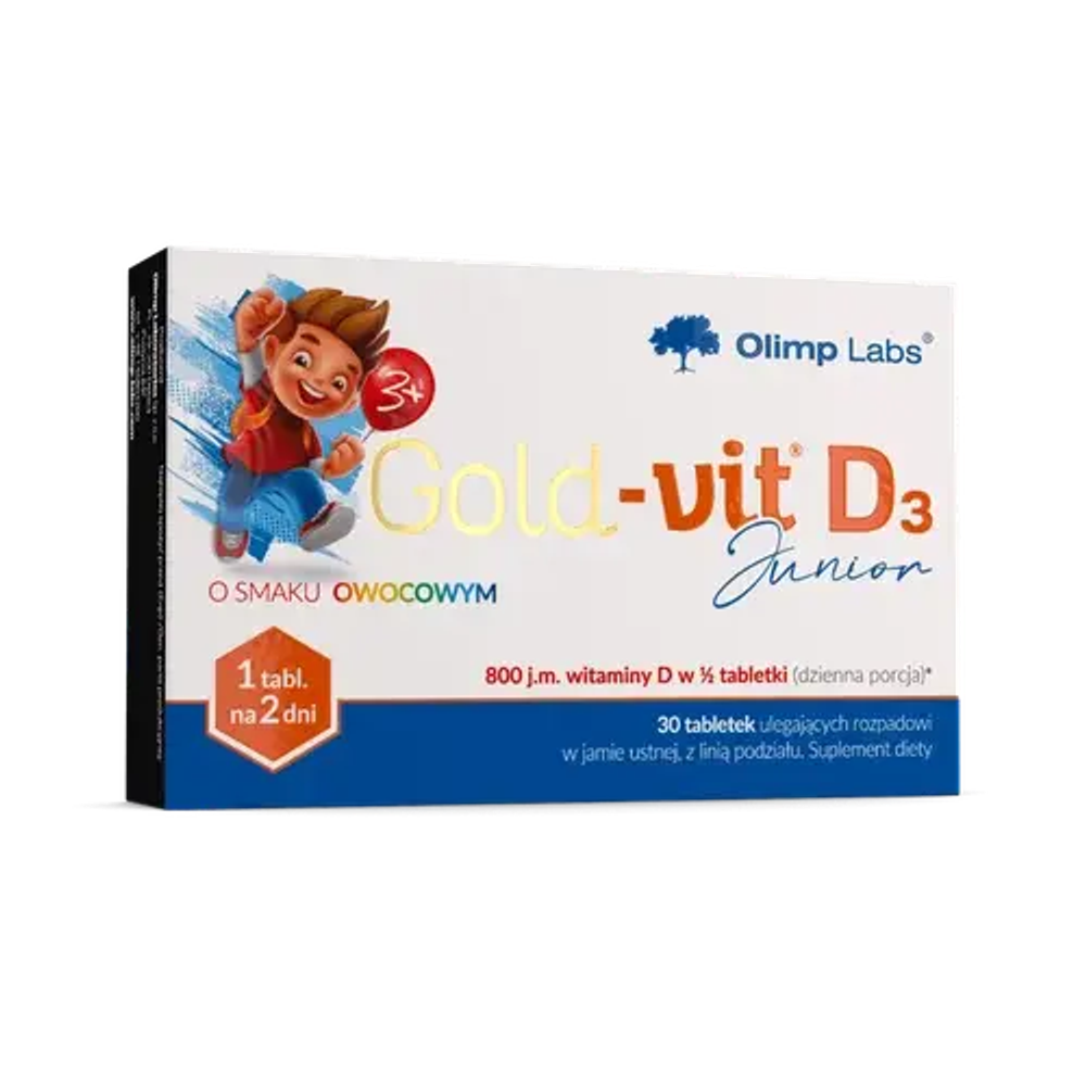 OLIMP Gold-Vit D3 Junior диетическая добавка, фруктовый вкус, 30 таблеток