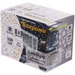 Гирлянда для улицы БАХРОМА ш3м* в40/60см 100 ламп LED, прозр. провод, 8 реж, IP-54, Белый (возможность соединения)