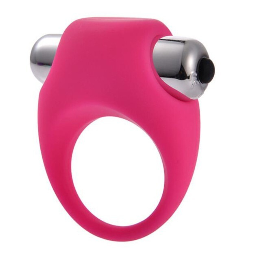 Эрекционное кольцо силиконовое с вибрацией Onjoy Silicone Collection (розовый) (Цвет: розовый)
