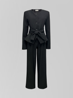 Костюм AS`Kins 140 из брюк прямого кроя и пиджака с глубоким вырезом и поясом в комплекте