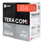 Кабель витая пара TERACOM PRO Cat.5E U/UTP 4 пары solid 24AWG оболочка PVC цвет серый (упак. 305м) (305.00 шт.)