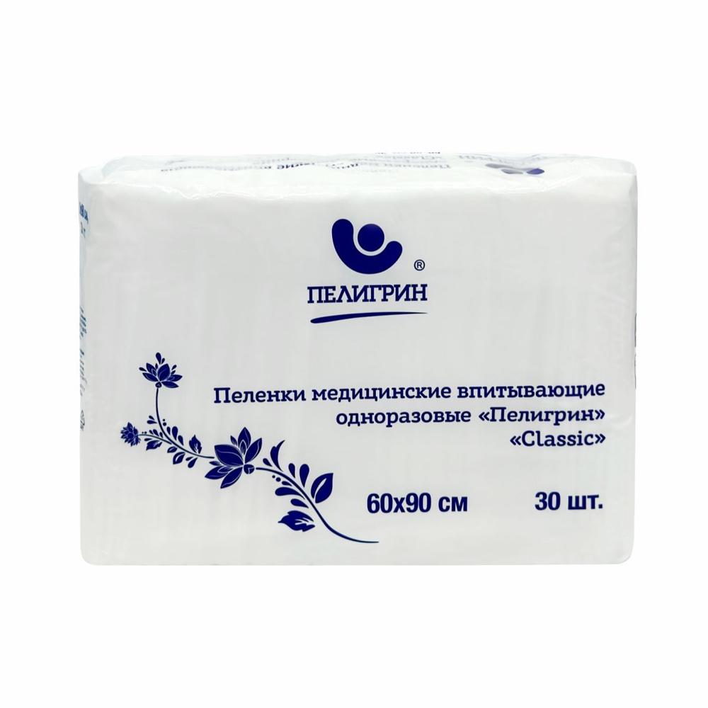 Пеленки впитывающие одноразовые для взрослых, серия Classic, 60х90 см, 30 шт.