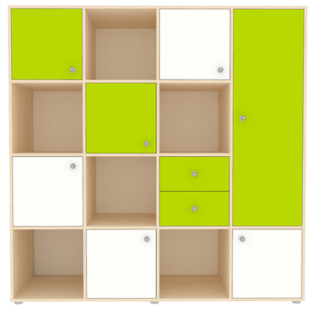 Стеллаж КарИВи Джери 2  Дуб Молочный Лайм, Белый