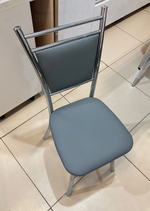 Стул Мажор каркас хром основание экокожа серая